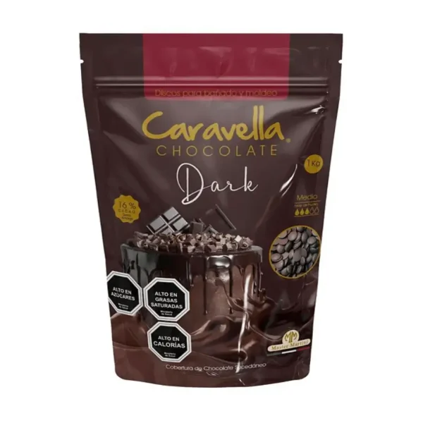 Cobertura Chocolate Caravella Discos Dark 1 Kilo