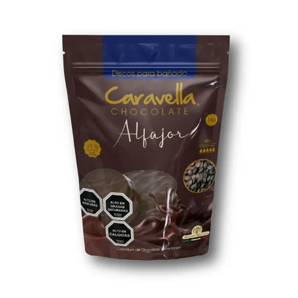 Cobertura Chocolate Caravella Discos Alfajor 1 Kilo