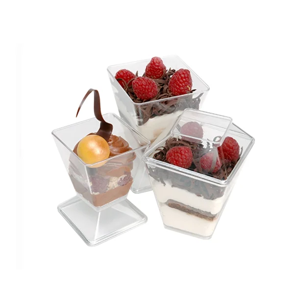 Base c/tapa para postre cuadrado